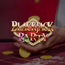 Blackjack Party slot logo by Evolution at SG Casino